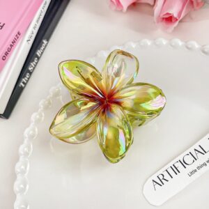 46#Colorful plumeria clip-apple green