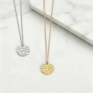 Wholesale Round Necklace For Independence Day, Unisex 14K Real Gold Plated With Hypoallergenic Box Chain