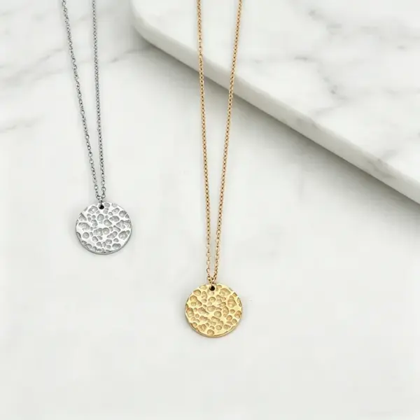 oly-07e988785fde5282f4d996cd14b52798 Wholesale Round Necklace For Independence Day, Unisex 14K Real Gold Plated With Hypoallergenic Box Chain