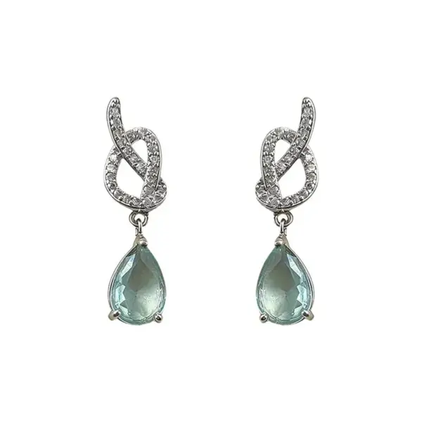 Wholesale Handmade Geometric Earrings For Women In Copper With Platinum Plated Water Plating And Zircon Inlay