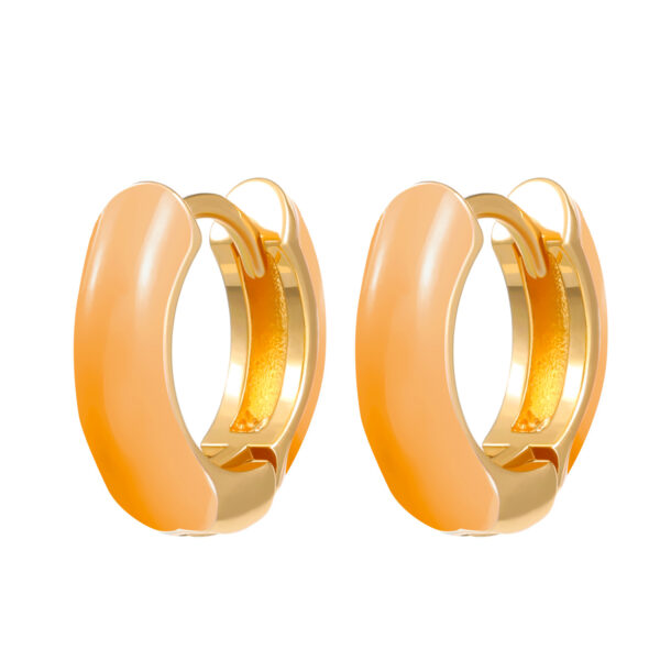 Wholesale color drop oil C- shaped earrings women’s fashion temperament niche design geometric earrings