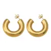 Wholesale 304 Stainless Steel Geometric PVD Coated 18K Real Gold Plated Modern Style Classic Style Ear Studs