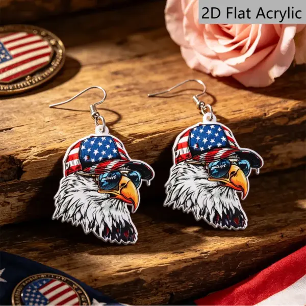 Wholesale Retro Statue Print Drop Earrings For Women In White And Red Acrylic With 304 Stainless Steel Ear Pins