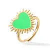 Wholesale Simple Style Heart Shape Copper Enamel Open Rings