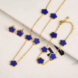 Blue shell necklace set