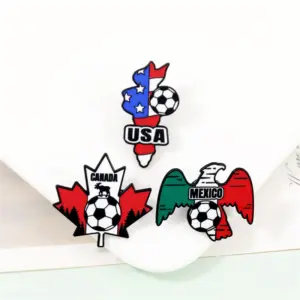 Wholesale Mexican Flag Cartoon Pinback Badge In Alloy With Stamping Craft, Multicolor Pin