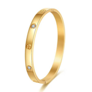 Finely carved 6mm [cross one diamond] zircon 18#Gold inner diameter 50x60mm