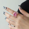 oly-0846bb4fa196ed3c7905de5f3aba3b77 Wholesale Kenjie autumn and winter Valentine's Day resin love Peach Bottom oil point diamond ring female fashion ring