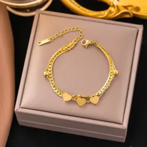30 [Ae181] Double-Layer Heart-Shaped / Gold