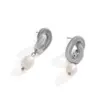 Wholesale Elegant Natural Pearl Knotted Stainless Steel 18K Gold Plated Fashionable Casual Vintage Simple Artistic Women's Earrings
