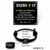 Wholesale Men's Cross Bracelet, Teenage Boy Gift, Religious Bible Verse Joshua 1:9 Black Cross Bracelet, Gift From Mom, Catholic Baptism, Confirmation, Birthday, Christmas Gift For Son, Grandson, Nephew