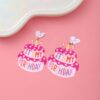 Wholesale Creative Atmosphere Party happy birthday Birthday Cake Coffee Cup Earrings Holiday Memorial Earrings