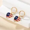 Wholesale Pentagram Enamel Alloy Earrings For Independence Day