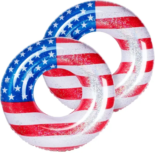 Wholesale American Flag PVC Swim Ring For Adults, Featuring Durable Material And Patriotic Design