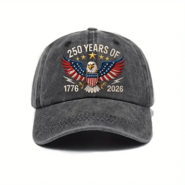 Wholesale Retro United States Baseball Cap With Curved Brim, Breathable Design Featuring Printing Craft, Perfect For America's 250th Anniversary