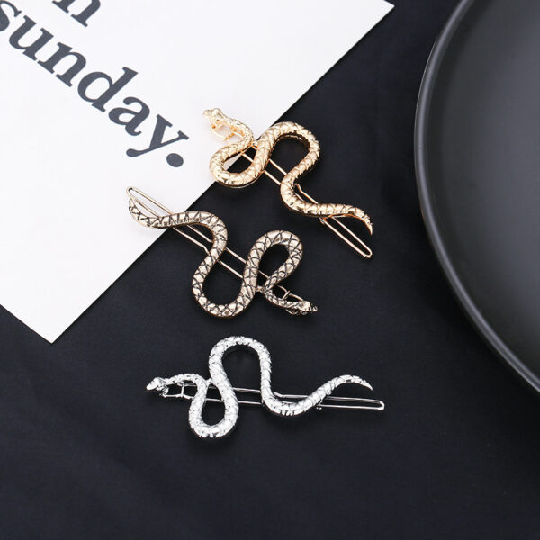 Wholesale Export Wish Supply Personalized Fashionable One-Word Hairpin Alternative Hair Accessories Snake-Shaped Hairpin for Women