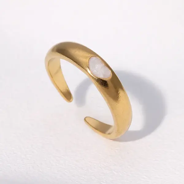 Wholesale PVD Coated Real Gold Plated 18K Gold Heart Shape 304 Stainless Steel Princess Cute Romantic Waterproof Non Tarnish Open Rings