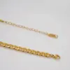 Wholesale Ferroalloy Solid Color Vacuum Plating Real Gold Plated Simple Style Waterproof Non Tarnish Patchwork Cuban Link Chain Gold Necklace
