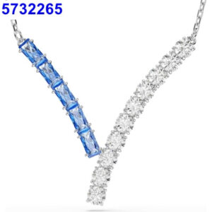 Y-shaped blue and white necklace