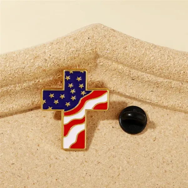 oly-08803ff352b8f4b0b0d3f48e243dd301 Wholesale Crucifix Pin Made Of Zinc Alloy Featuring Stamping Craftsmanship Available In Colour