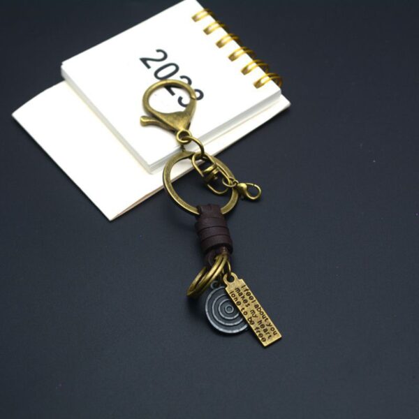 Wholesale Factory hand-woven key chain accessories lobster clasp retro versatile leather rope key chain semi-finished DIY hanging
