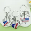 Wholesale Independence Day Flag Heart Star American European Style Keychain Earring Pendant Alloy Crafted Festive Fashion Accessory