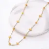 Wholesale Vacuum Electroplating (In Furnace) Plated 18K Real Gold Minimalist Star Shape Sticker Choker 304 Stainless Steel Stereoscopic Geometric Elegant O Chain Necklace for Women - Nihaojewelry