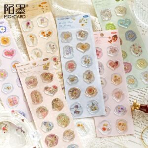 Wholesale Mo Mo Mo fire paint gilding epoxy stickers dried flower plant book series fresh flower Journal decorative material stickers