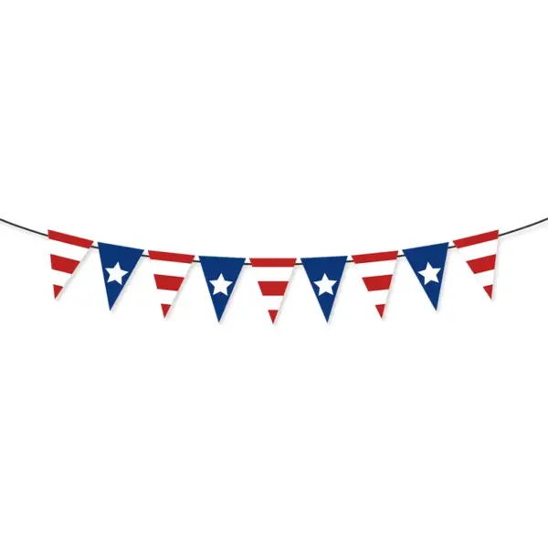 oly-08cc5edad1c2cd1c7d5f0796e121f2b5 Wholesale American Independence Day Celebration Decoration Banner 250th Anniversary Triangle Flag Paper Material For Party Use