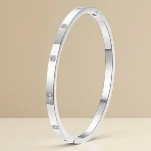 Steel Color 4mm Ten Diamond Bracelet