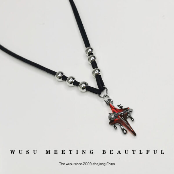 oly-08e7f0c90d7f30ff27238f7dc73e1ca0 Wholesale Diablo Style Liquefied Star Mans Men's Necklace Hip Hop Style Necklace Woolen Chain Niche Design High-grade Female Clavicle Chain