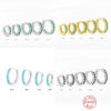 Wholesale Silver hoop earrings, cuff earrings, colored zircon hoop earrings
