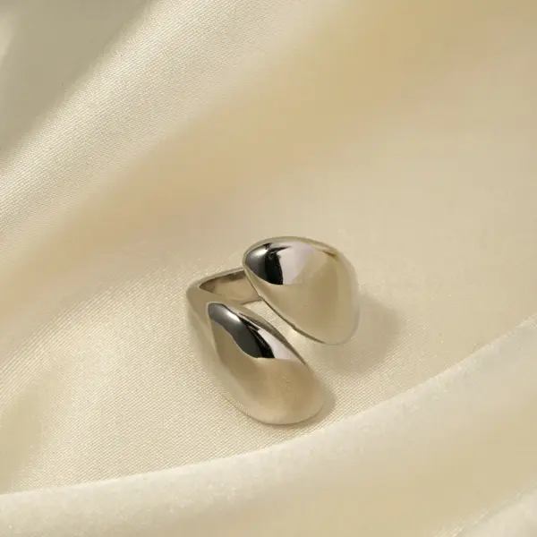 oly-0915fe49ff0e4f8c3970452bcc81d14d Wholesale PVD Coated Real Gold Plated Asymmetrical 304 Stainless Steel Simple Style Commute Waterproof Non Tarnish Rings