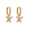 Wholesale 1 Pair Elegant Sweet Butterfly Plating Inlay Copper Zircon 18k Gold Plated Drop Earrings