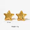 Wholesale PVD Coated Real Gold Plated 16K White Plating Star 304 Stainless Steel Simple Style Classic Waterproof Non Tarnish Earrings Necklace