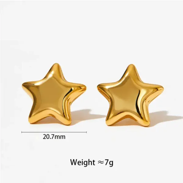 Wholesale PVD Coated Real Gold Plated 16K White Plating Star 304 Stainless Steel Simple Style Classic Waterproof Non Tarnish Earrings Necklace