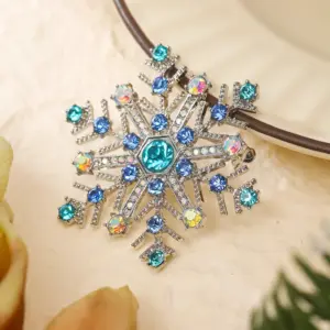 Lake Blue Snowflake Brooch