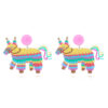 oly-09278a2f2dabc2e50b0284c640b0e76e WholesaleCarnival tassel hat rainbow horse oil painting music festival printed earrings acrylic personalized earrings