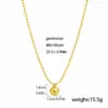 Wholesale 18K Gold Plated 304 Stainless Steel Vacuum Electroplating (In Furnace) Ball Handmade Good Luck Solid Round Bead Pendant Necklace For Women