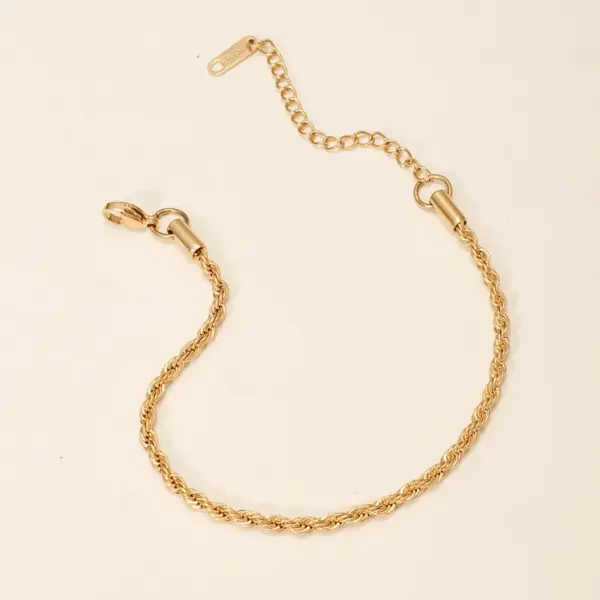 Wholesale 18K Gold Plated 316L Stainless Steel Geometric Waterproof Non Tarnish Surgical Steel Simple Style Bracelets For Women's