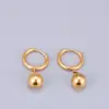 Wholesale Simple Style Round Titanium Steel Plating Drop Earrings 1 Pair