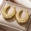 Wholesale Three-dimensional Geometric Earrings For Women In Copper With KC Golden Water Plating And 0.03µm Thick Coating