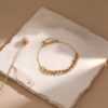 Wholesale Titanium steel chunky chain diamond-encrusted bracelet, a light luxury jewelry.