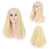 Wholesale matte high-temperature silk African small coil tube explosive head long curly hair chemical fiber wig split head cover