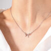 oly-095dae0c10c457b8a90e4f3d02311db1 Wholesale sweet light luxury design jewelry metal diamond bow women's necklace clavicle chain