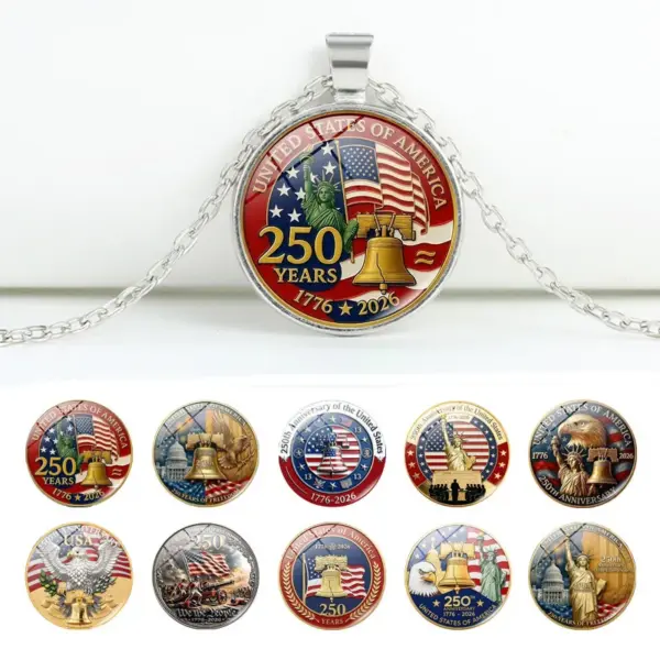 Wholesale American Flag Necklace In Simple Style Featuring Electroplated Bronze Alloy Pendant For Unisex
