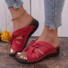oly-0982329ead8c2adf749fb7f97f0da2ac Wholesale plus size summer thick bottom one-line breathable sewing line lace-up home sandals