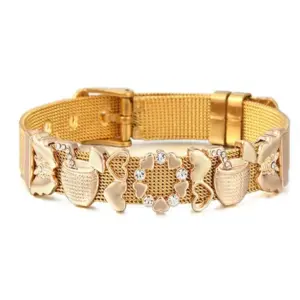 Wholesale 201 Stainless Steel Heart Shape Simple Style Bracelets