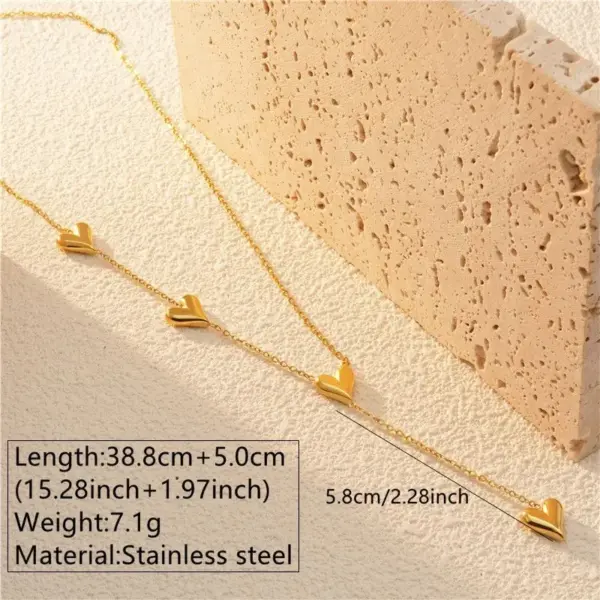 Wholesale 18K Gold Plated 304 Stainless Steel Vacuum Electroplating (In Furnace) Heart-Shaped Elegant O-Chain Box Chain/Square Pearl Chain Necklace Suitable For Women To Wear On Valentine's Day Or Dates