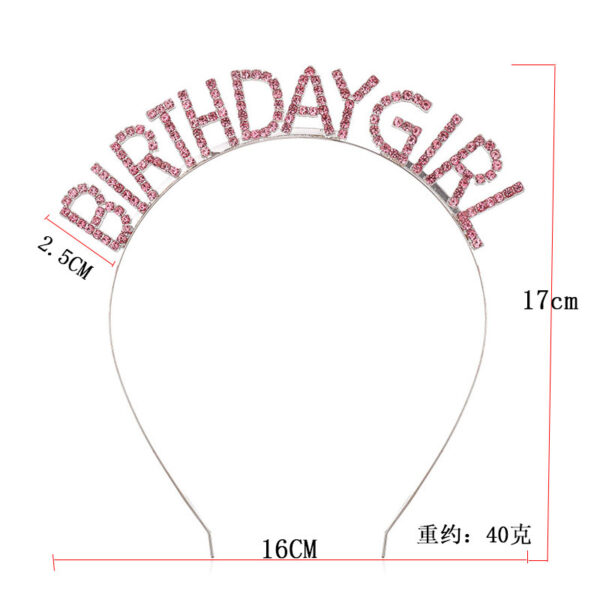 Wholesale BIRTHDAY GIRL BIRTHDAY Hairband Party BIRTHDAY Party Glitter Colorful Shoulder Belt Ceremony Belt Crown